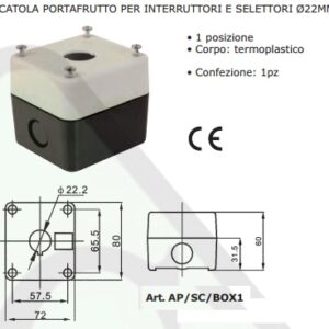 Cassetta 1 Foro per pulsanti a fungo